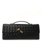 Nappa Intrecciato Long Andiamo Top Handle Clutch Black