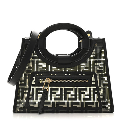 TPU FF Vitello Century Plexiglass Small Runaway Shopper Tote Black