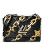Epi Chain Flower Twist Shoulder Bag MM Black