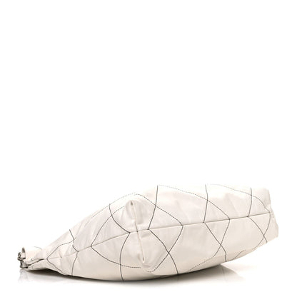 Shiny Calfskin Quilted Small Chanel 22 White Black