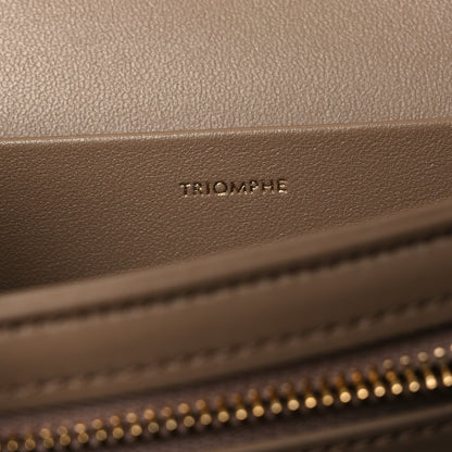 Shiny Calfskin Medium Triomphe Smoked Brown