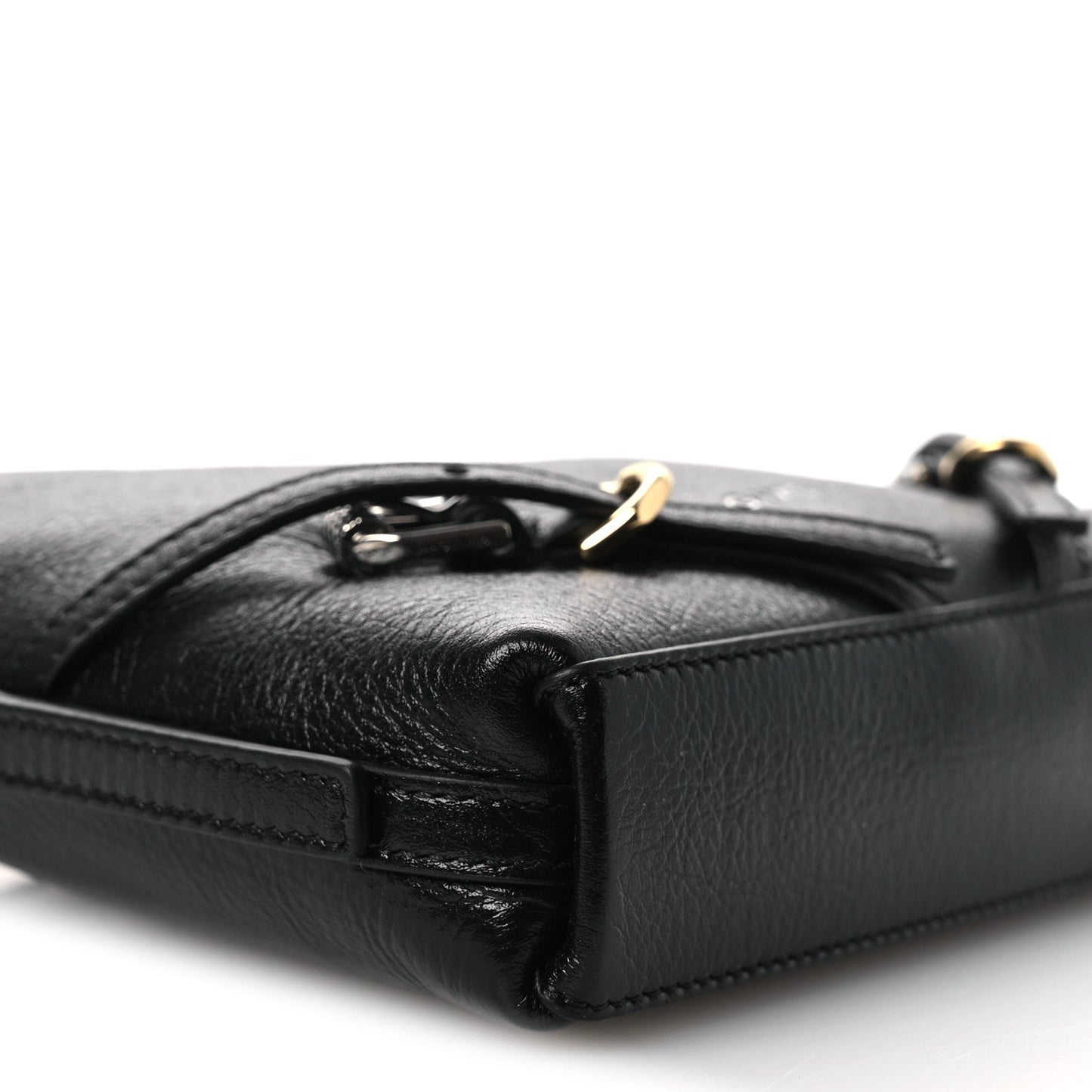 Tumbled Calfskin Nano Voyou Bag Black