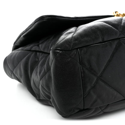 Lambskin Quilted Maxi Chanel 19 Flap Black