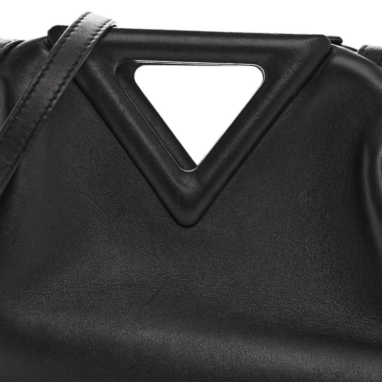 Calfskin Small The Point Triangle Bag Black