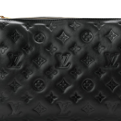 Lambskin Embossed Monogram Coussin PM Black