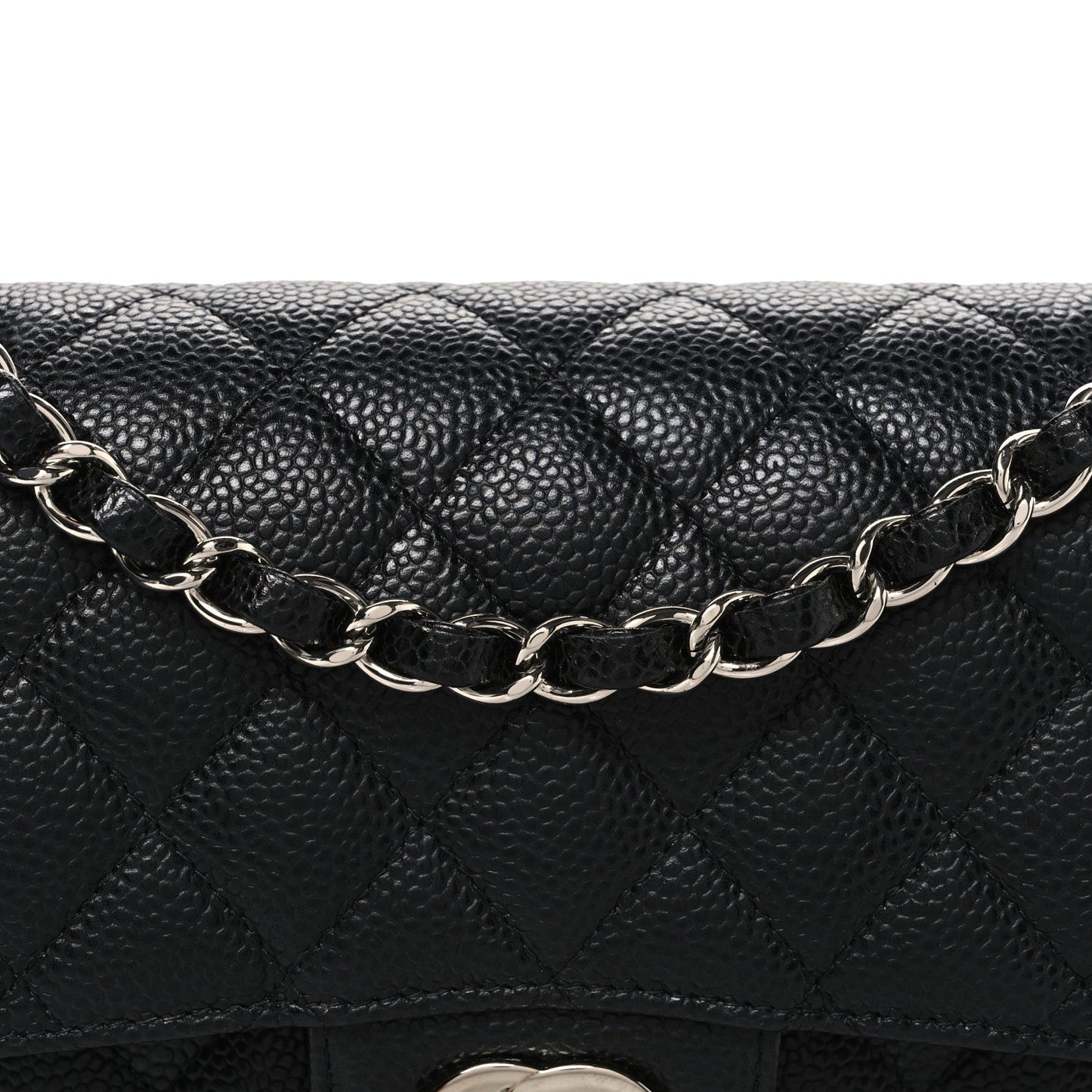 Caviar Quilted Small Double Flap Black