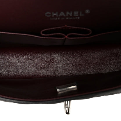 Lambskin Quilted Medium Double Flap Black