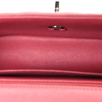 Lambskin Quilted Mini Rectangular Flap Pink