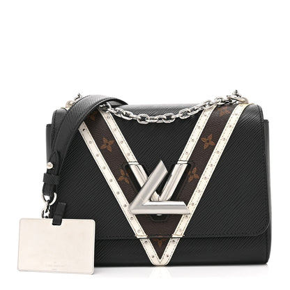 Epi Monogram Twist Shoulder Bag MM Black