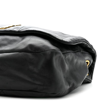 Lambskin Matelasse Monogram Large Jamie 4.3 Black