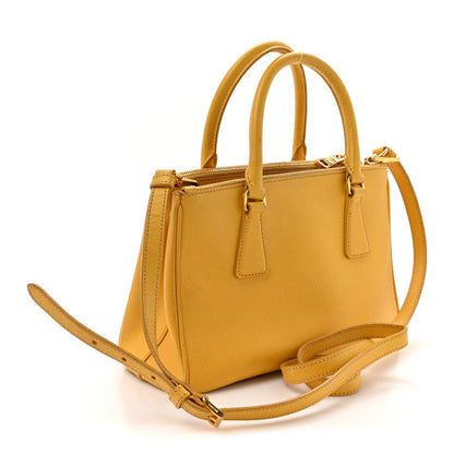 Saffiano Lux Small Galleria Double Zip Tote Soleil
