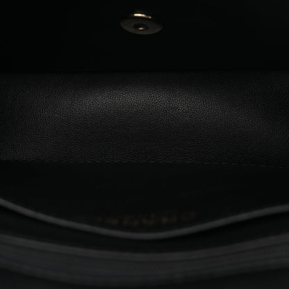 Lambskin Quilted Resin Graphic Frame Flap Bag Black White