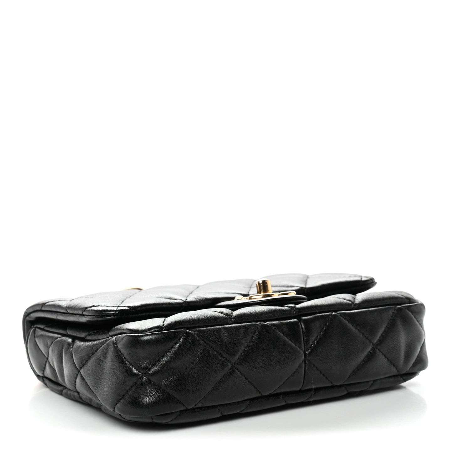 Lambskin Quilted Small Funky Town Flap Black