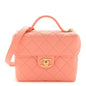 Caviar Quilted Handy Box Vanity Case Orange