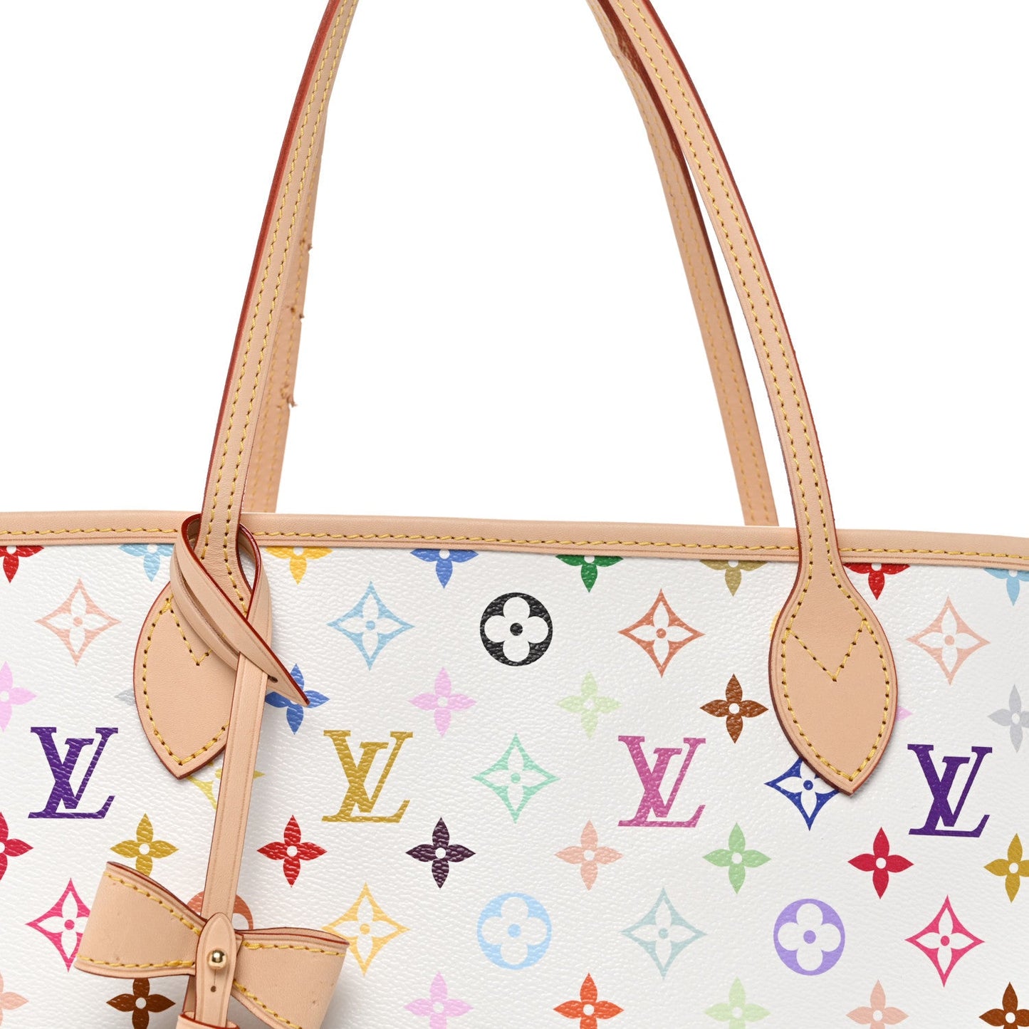 LV X TM Monogram Multicolor Neverfull MM White