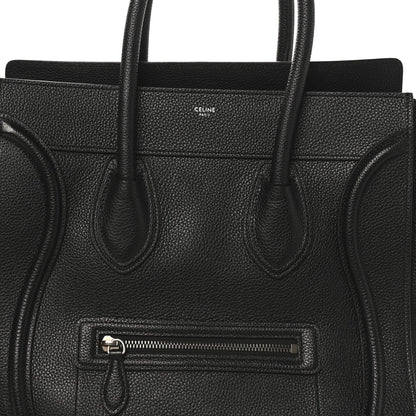 Drummed Calfskin Mini Luggage Black