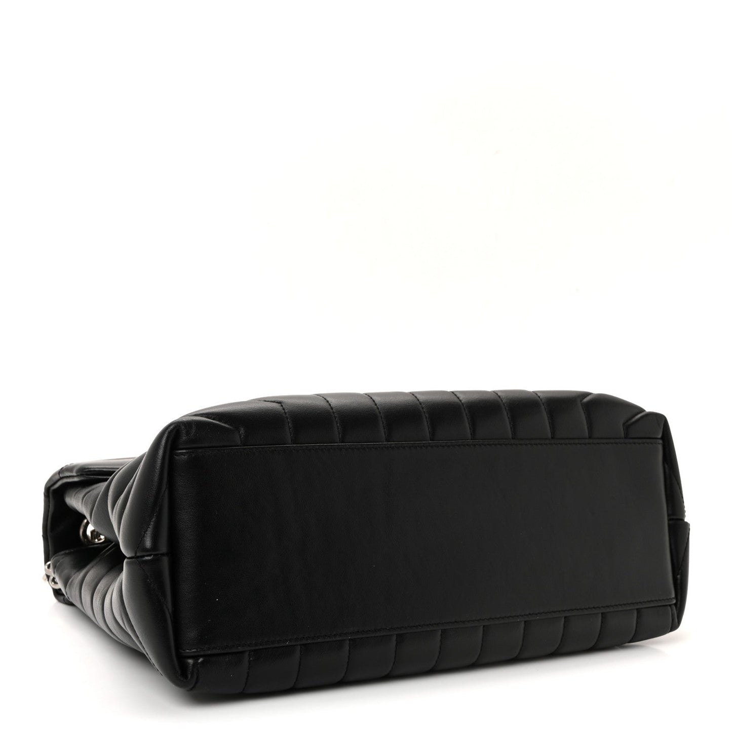 Calfskin Y Quilted Monogram Medium Loulou Chain Satchel Black
