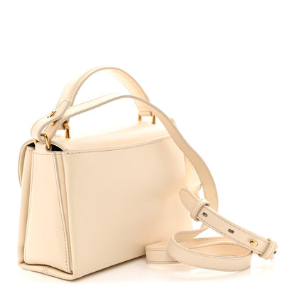 High Gloss Calfskin Lana Small Top Handle Eggshell