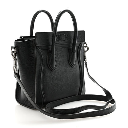 Drummed Calfskin Nano Luggage Black