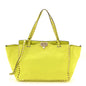 Vitello Medium Rockstud Tote Yellow Fluo