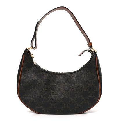 Triomphe Canvas Calfskin Ava Shoulder Bag Tan