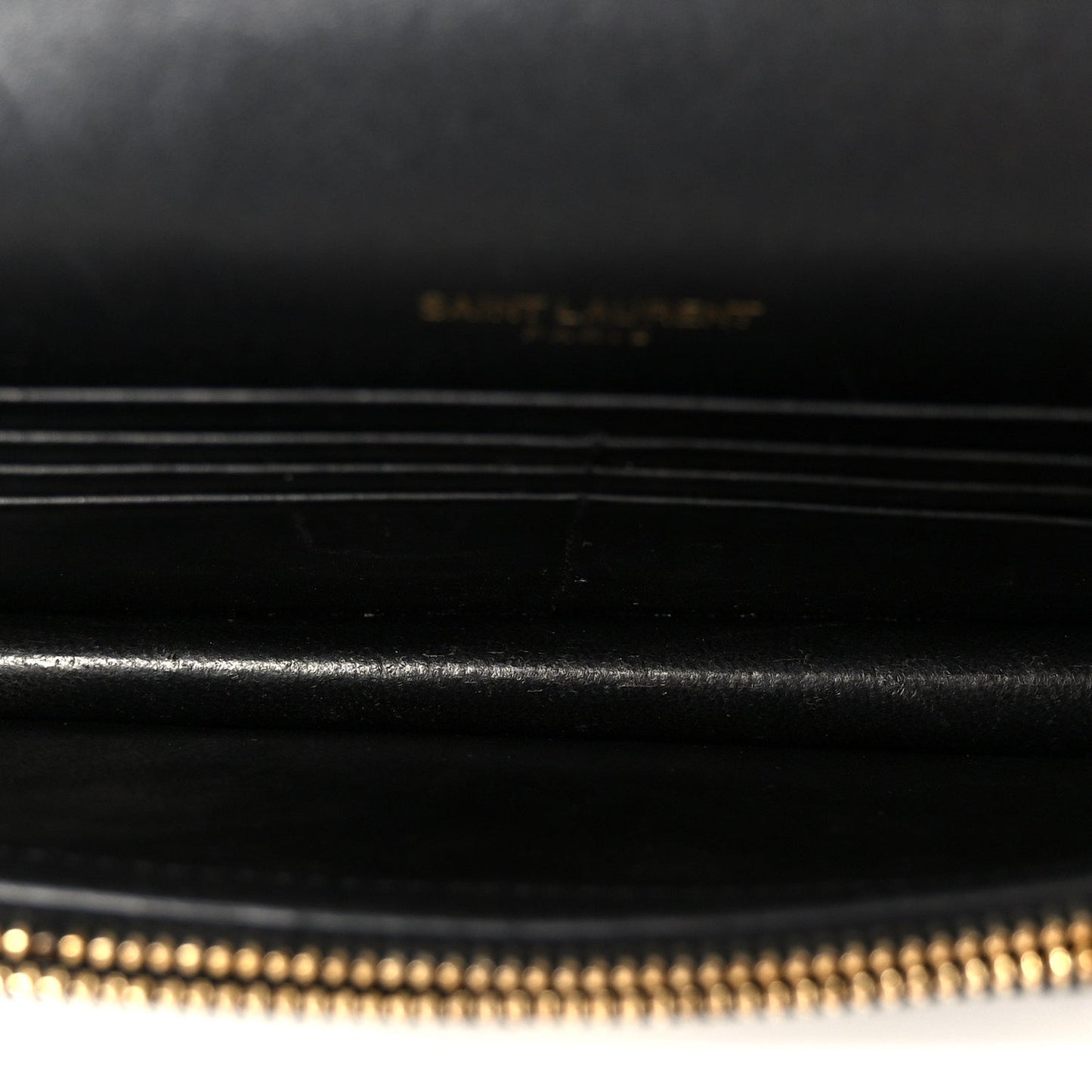 Smooth Calfskin Classic Monogram Kate Tassel Chain Wallet Black