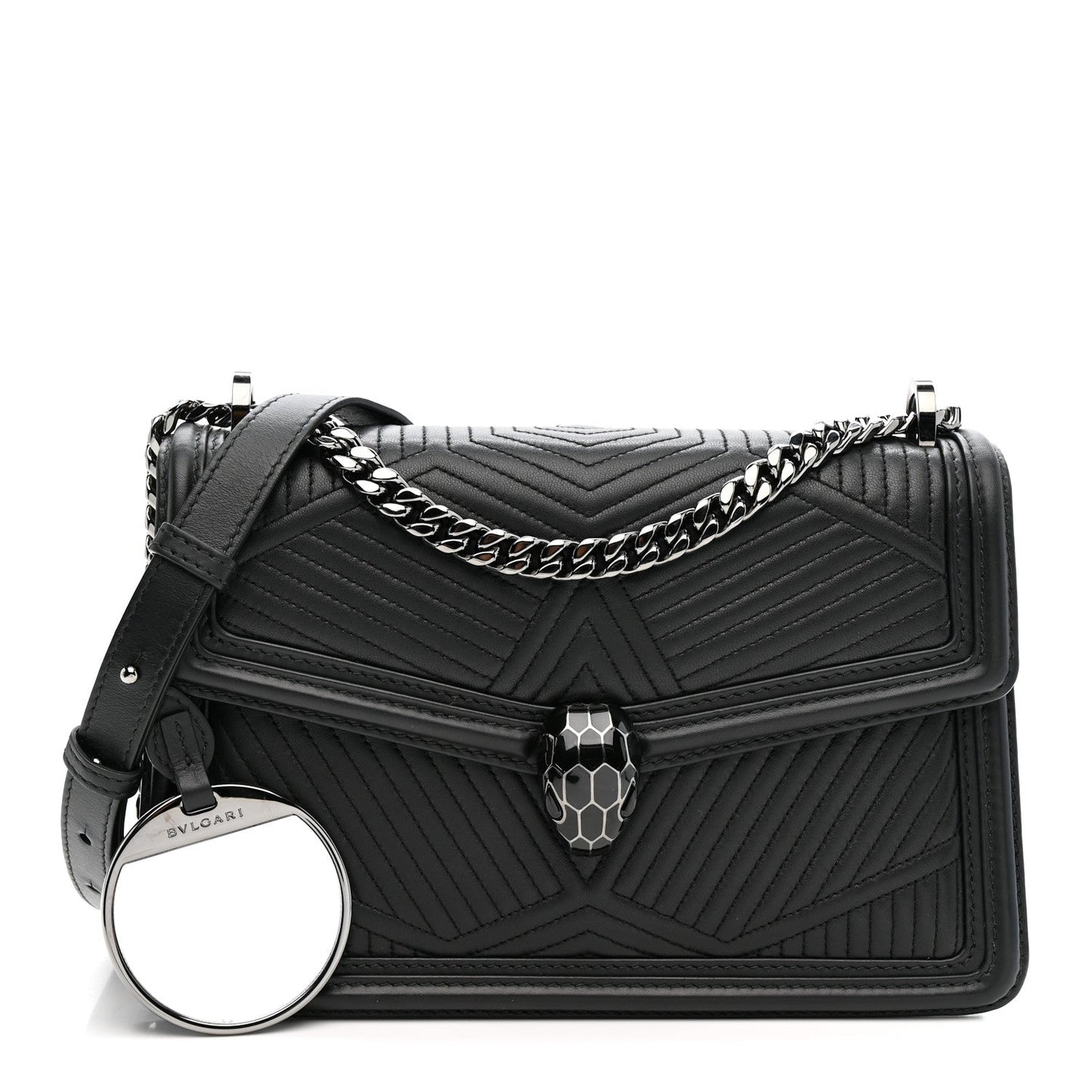 Quilted Nappa Smooth Calfskin Serpenti Forever Diamond Blast Shoulder Bag Black