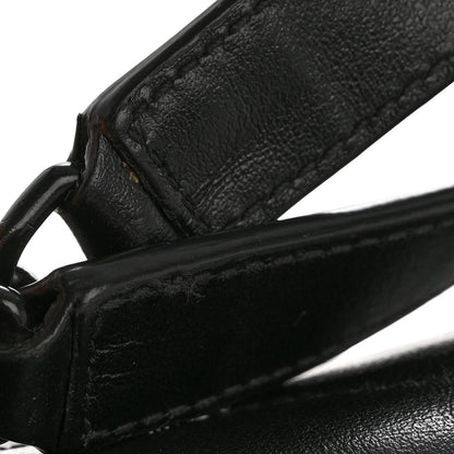 Calfskin Y Quilted Monogram Large Loulou Chain Satchel Black