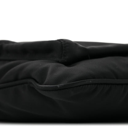 Tessuto Nylon Saffiano Flat Messenger Bag Black