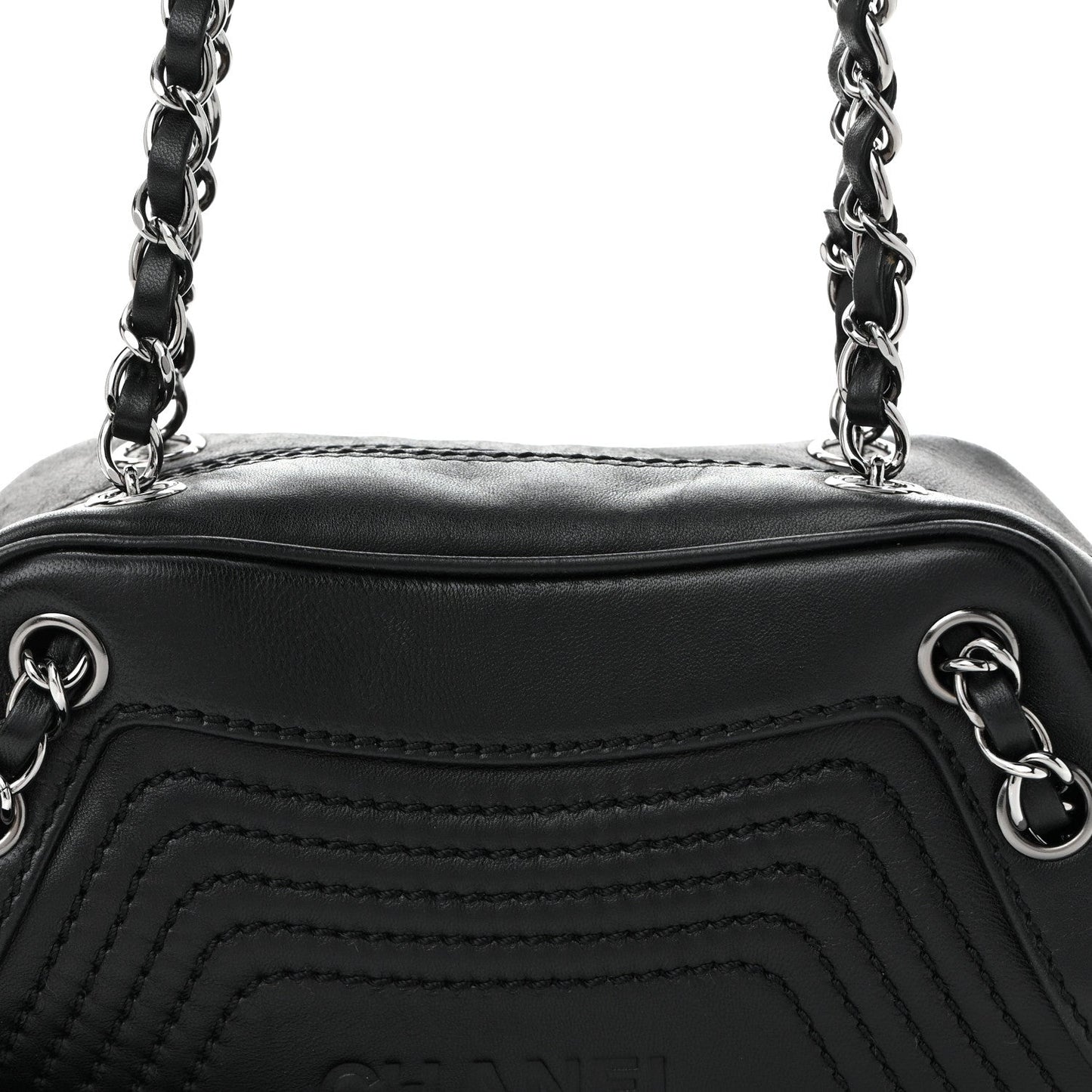 Lambskin Lax Small Tassel Shoulder Bag Black