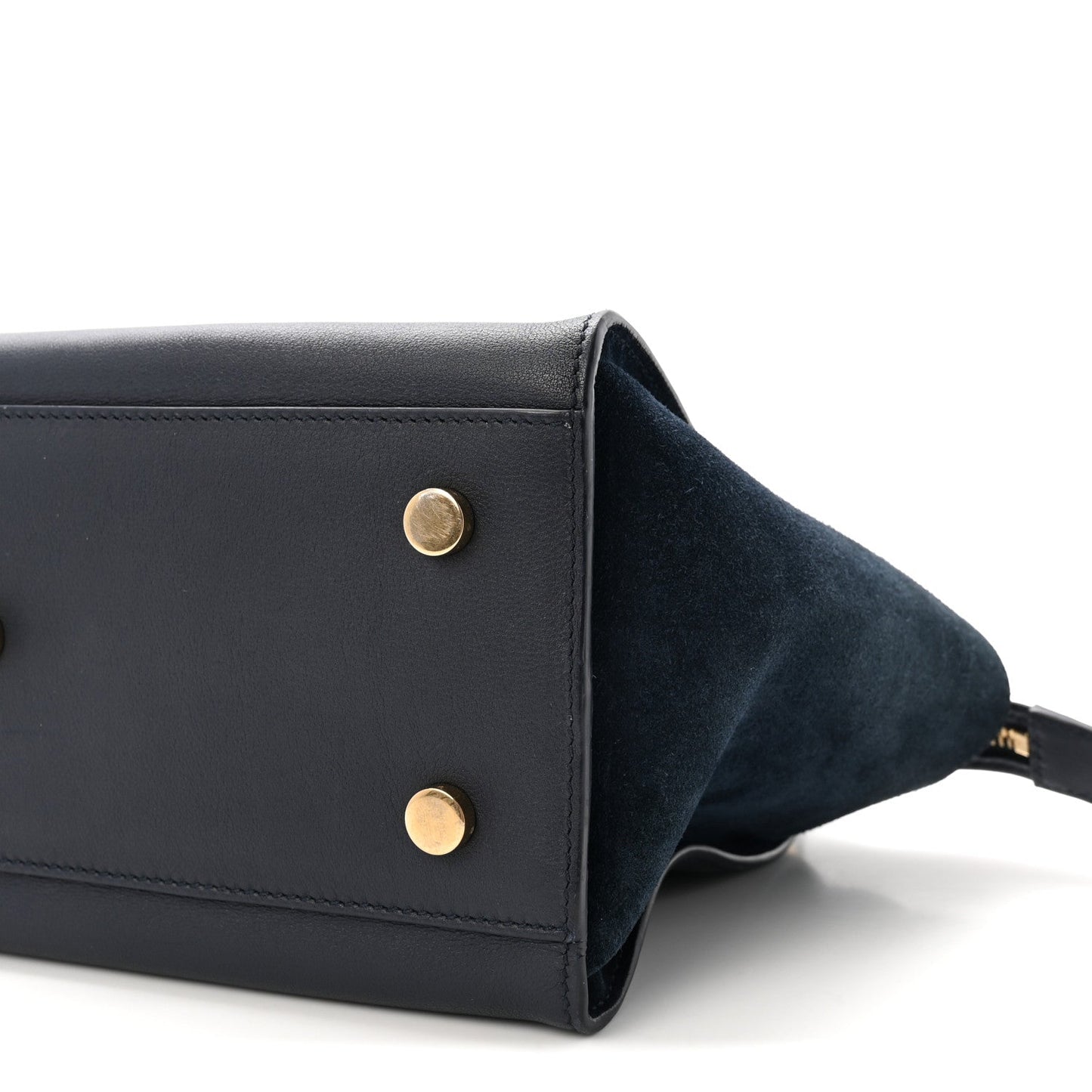 Calfskin Suede Small Monogram Downtown Cabas Navy Blue