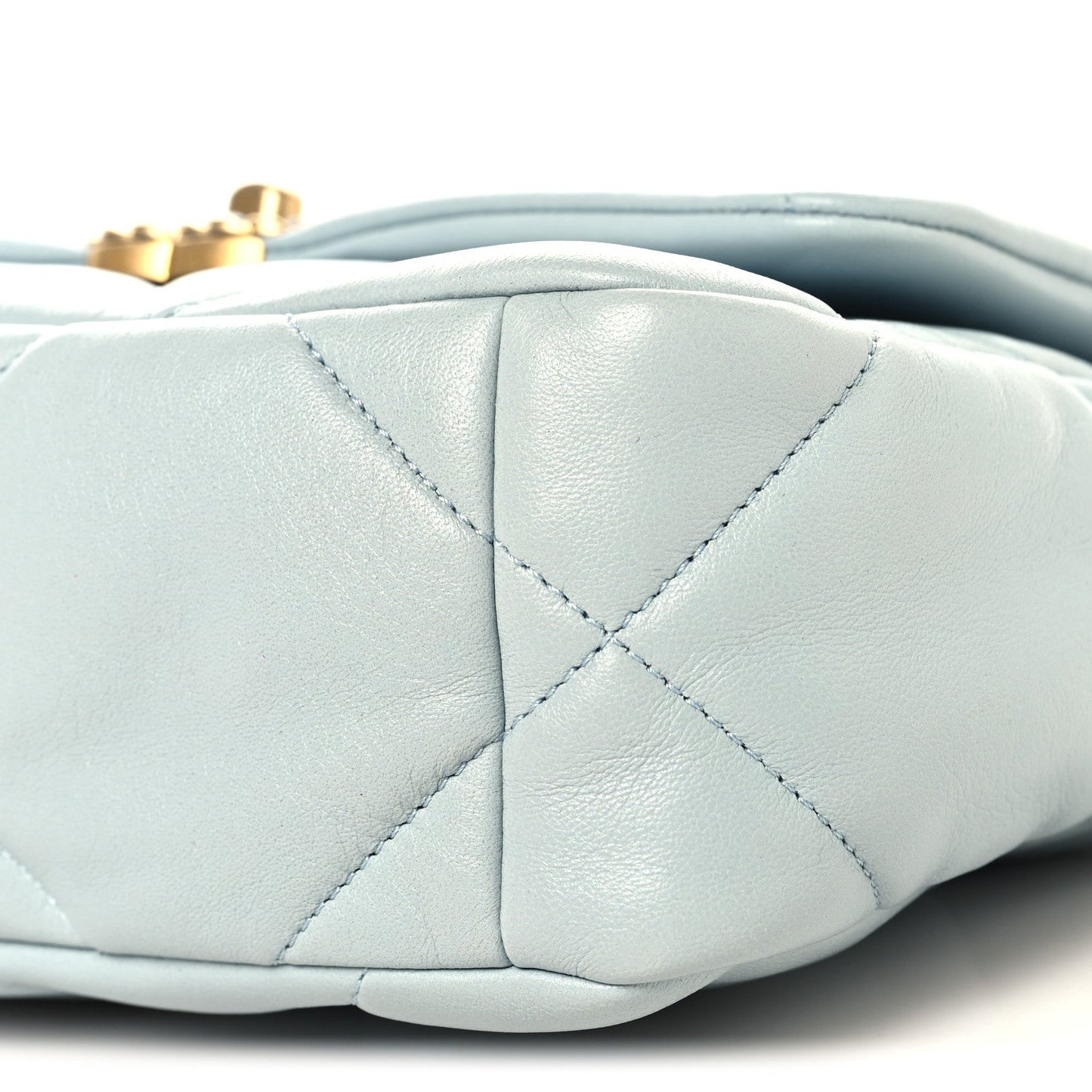 Lambskin Quilted Medium Chanel 19 Flap Light Blue