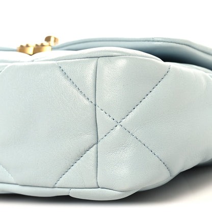 Lambskin Quilted Medium Chanel 19 Flap Light Blue