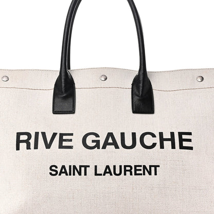Linen Calfskin Rive Gauche Tote Greggio Natural