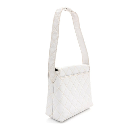 Caviar CC Shoulder Bag White