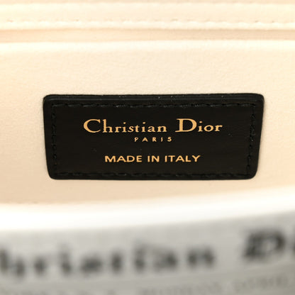 Calfskin Newspaper Printed Small Lady D-Joy Black White