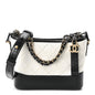 Aged Calfskin Quilted Small Gabrielle Hobo Black White