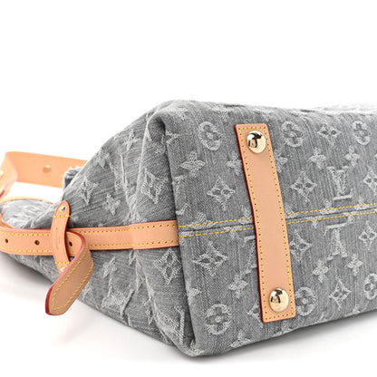 Monogram Denim CarryAll MM Washed Grey