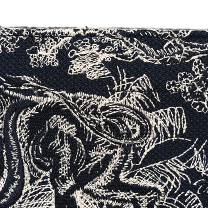Canvas Embroidered Large Dioriviera Toile De Jouy Reverse Book Tote Blue