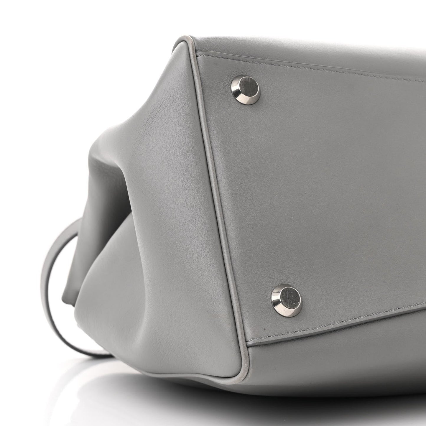 Smooth Calfskin Small Hampton Carry All Bag Grey