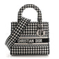 Canvas Houndstooth Embroidered Medium Lady D-Lite Black White