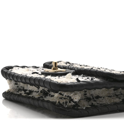 Tweed Braided Calfskin Mini My Own Frame Flap Grey Black