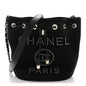Canvas Deauville Drawstring Bucket Bag Black