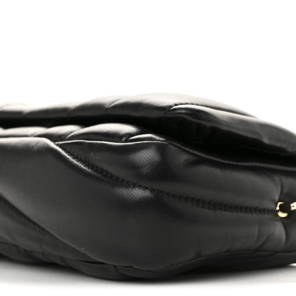 Lambskin Quilted Mini GG Milano Top Handle Shoulder Bag Black