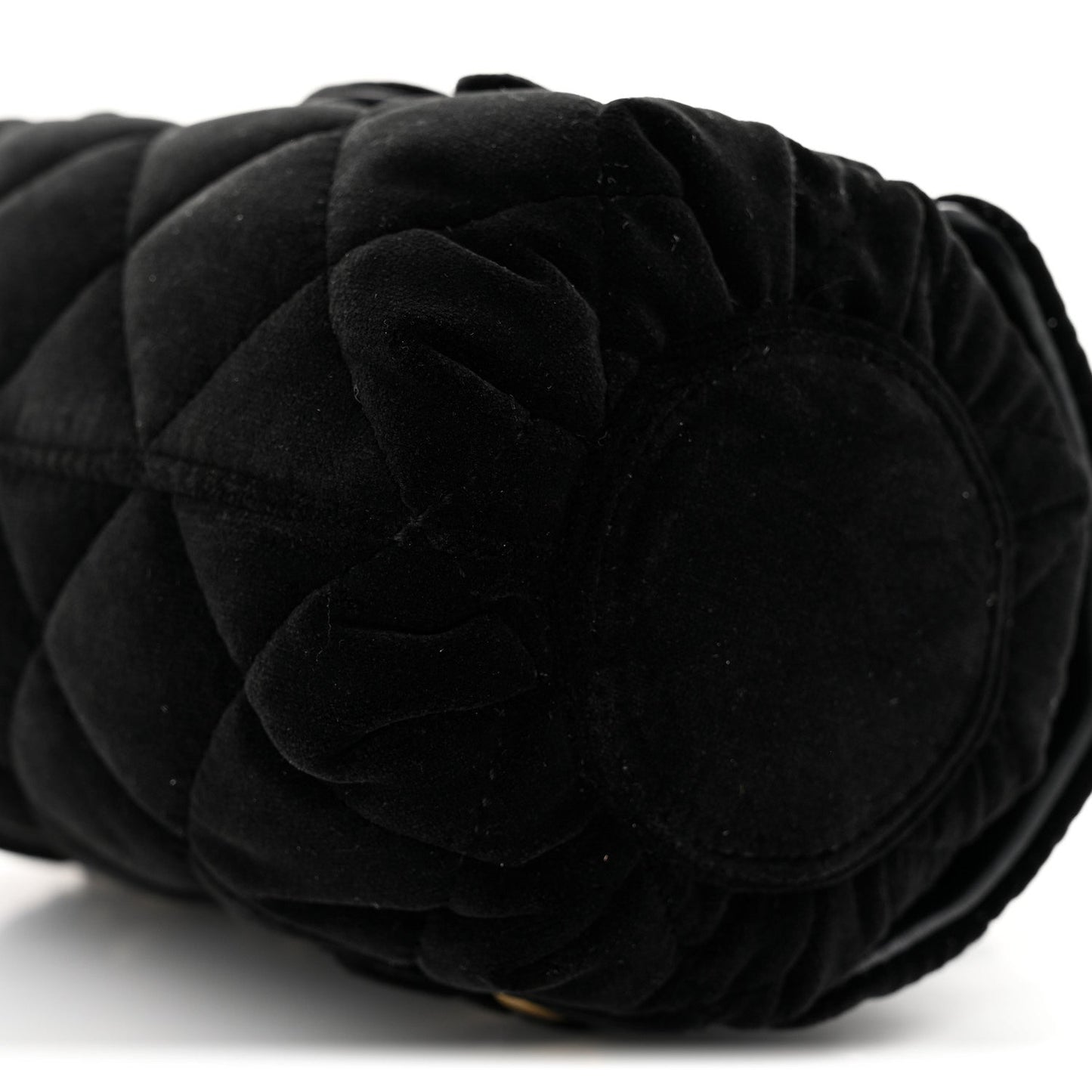 Velvet Quilted Mini Top Handle Flap Black