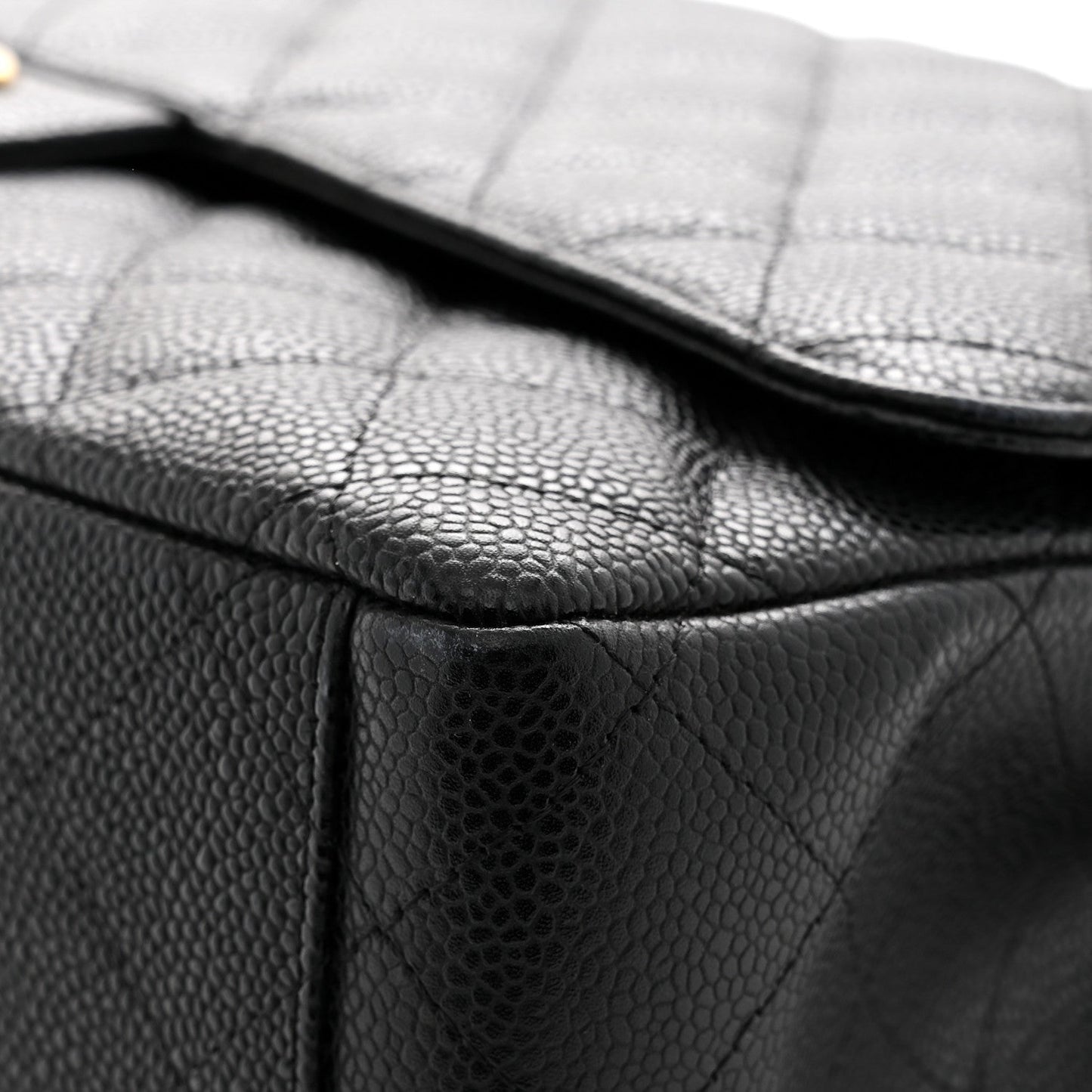 Caviar Quilted Maxi Double Flap Black