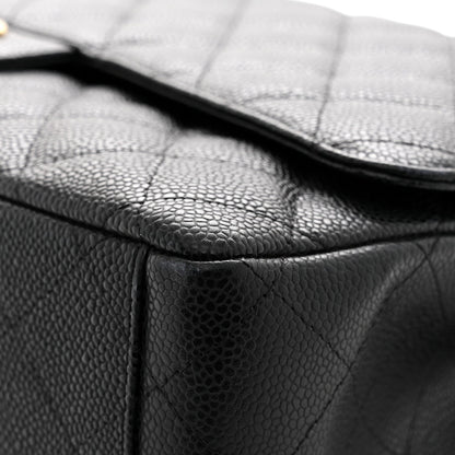 Caviar Quilted Maxi Double Flap Black