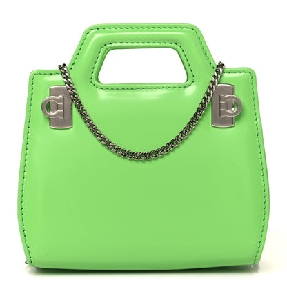 Brushed Calfskin Micro Wanda Top Handle Bag Green