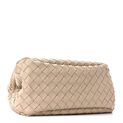 Nappa Intrecciato Small Campana Shoulder Bag Ecru