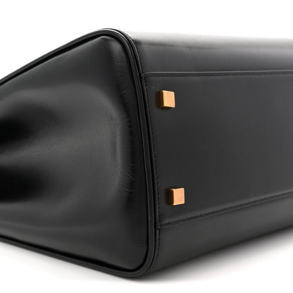 Smooth Calfskin Manhattan North South Shopper Tote Black